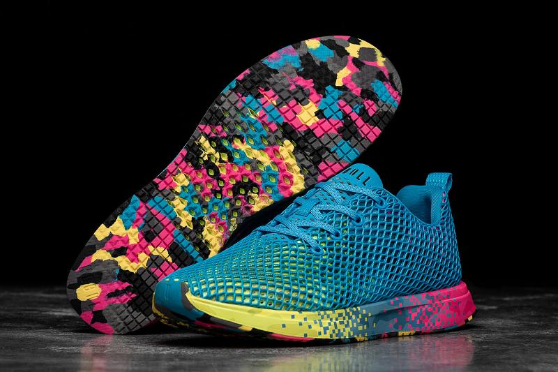 Nobull Neon Glitch Mesh Runner Men's Running Shoes Blue | USA L1123I